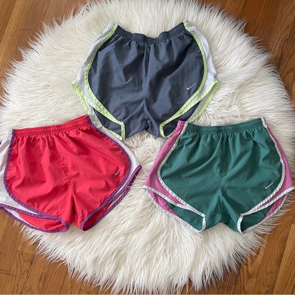 Nike Women's Athletic Shorts Bundle - Gray, Pink, and Green